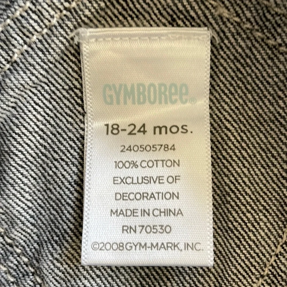Gymboree faded black denim bib overalls.  Size 18-24 months